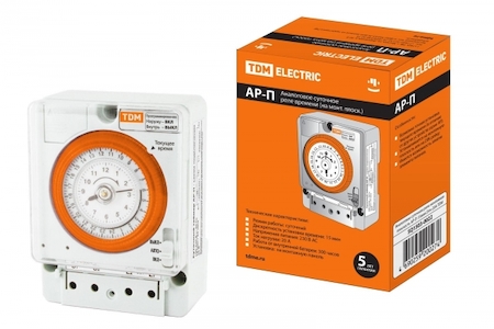 TDM ELECTRIC SQ1503-0022 Аналоговое суточное реле монтажная плоскость АР-П-15мин/24ч-20А TDM
